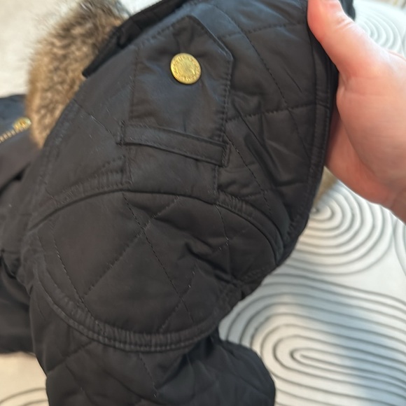 Barbour Black Quilted Jacket with Detachable Fur Hood - Picture 12 of 12